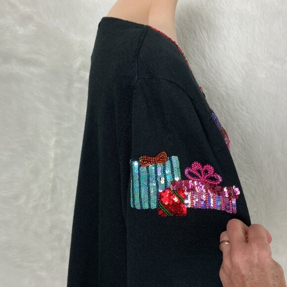 Vintage 00s Michael Simon Christmas Holiday Presents Cardigan Sweater Plus 3X - Picture 6 of 11